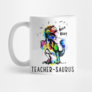 Teachersaurus Shirt Funny Dinosaur Teacher Gift Mug